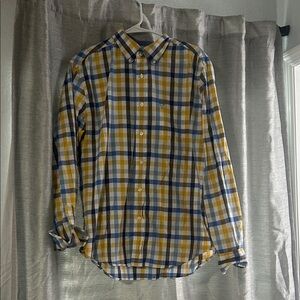 American Eagle Outfitters Blue and Yellow Checkered Shirt